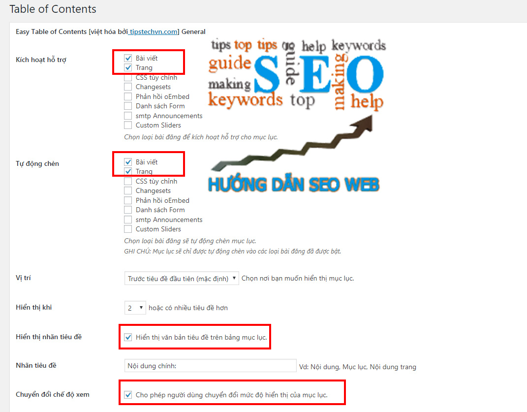 Cách tạo mục lục bài viết wordpress